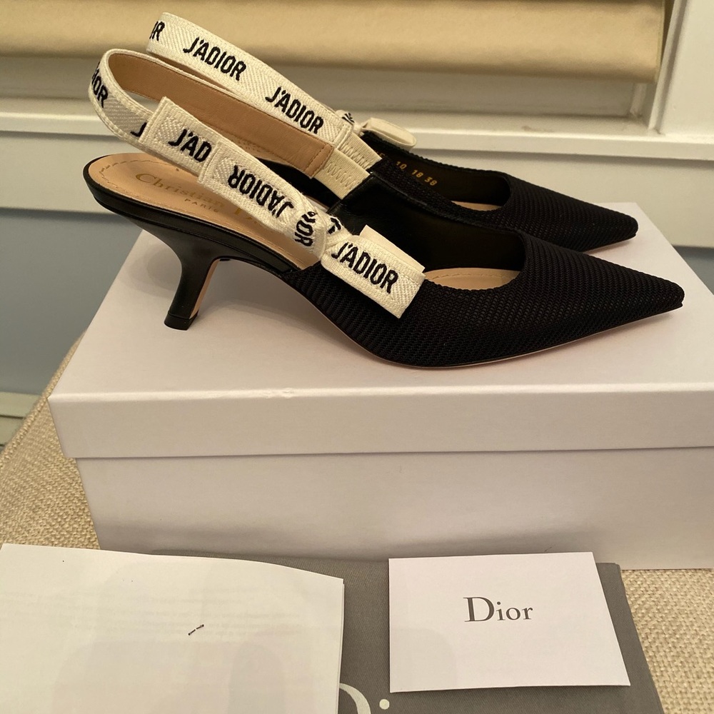 Dior J’adior Slingback Pump Shoes Fabric Sz 38